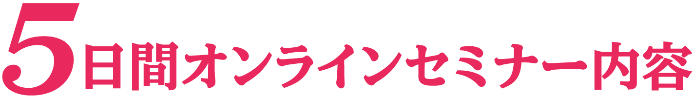 5日間オンラインセミナー内容